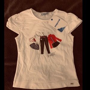 Mayoral girls graphic tee with rhinestones